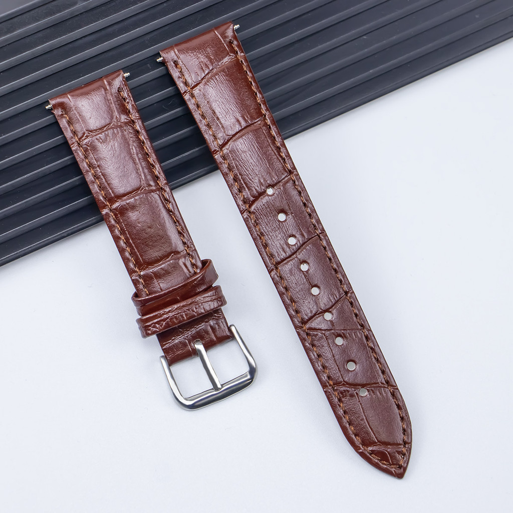 Universal Bamboo-grain Leather Watch Strap สายหนังแท้