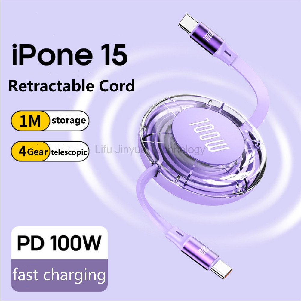 LIKAIYUE สาย USB Type C PD 100W สายแบบพับเก็บได้ Fo Vivo Y18 Y29 Y21D Y19S V70 V60V60lite HUAWEI Nov