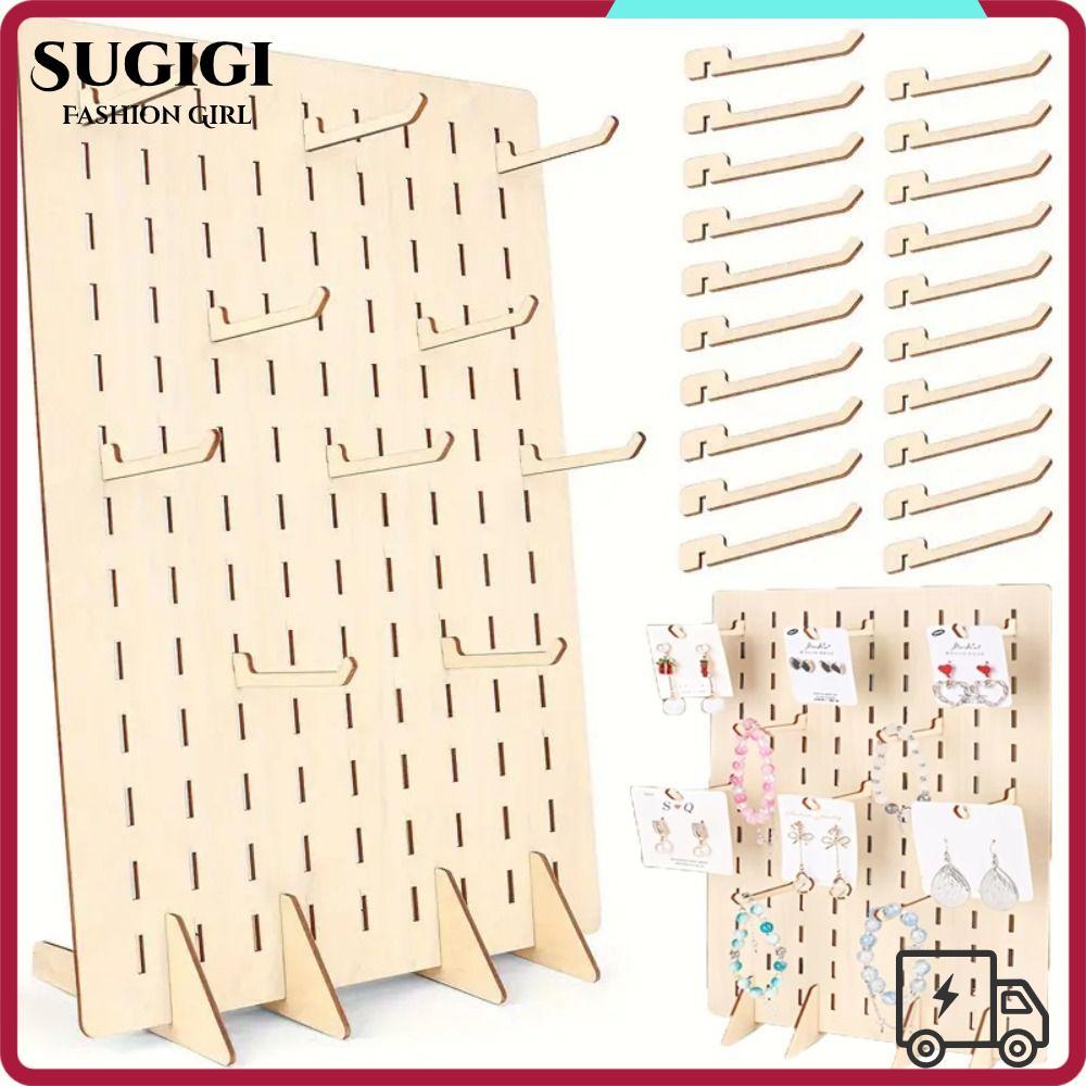 SUGIGI ที่เก็บต่างหูแบบสตั๊ด, ที่วางต่างหู Pegboard แสดงผลความจุขนาดใหญ่, พร้อมฐานขาตั้งเครื่องประดั