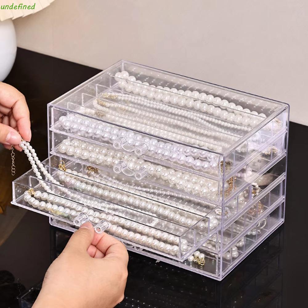 JARREDIW กล่องเก็บสร้อยคอโปร่งใส, 3/5 ชั้นถาดเครื่องประดับกันน้ํา, Creative Organizer พลาสติกฝุ่นสร้อยคอตู้โชว์สําหรับผู้หญิง