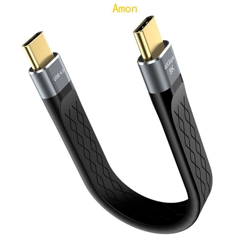 Amon Flat USB4 Cable Short 5 9In 40Gbps Data 240W ชาร์จรองรับสายวิดีโอ 8K60hz