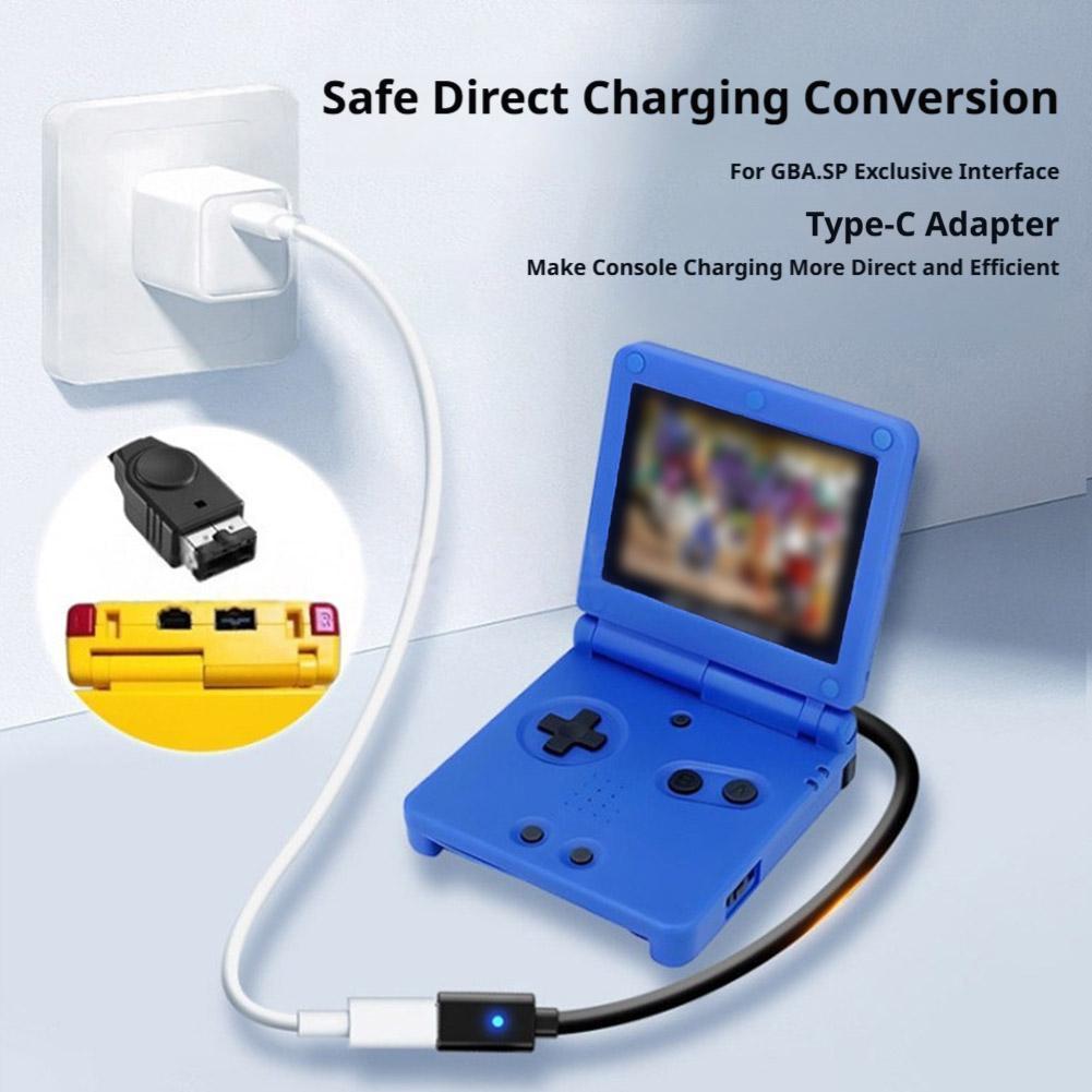 Type C หญิงถึง Gba Sp Nds สายชาร์จ 10 ซม. อะแดปเตอร์สายสีดํา H7y0