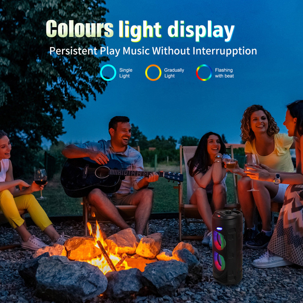 BT Speaker Outdoor Speaker รองรับ USB/TF/AUX/FM/BT/MIC สําหรับ Home Party Travel [Deceble.th]