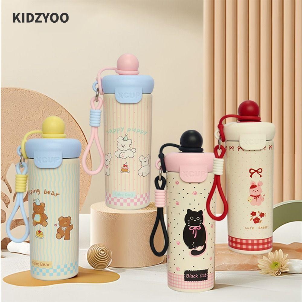 ถ้วยสูญญากาศ KIDZYOO พร้อมเชือกฉนวนกันความร้อนหรือความเย็น 316 ถ้วยสแตนเลส, แบบพกพาความจุสูง 600ML แก้วเก็บความร้อนสําหรับเด็กนักเรียน