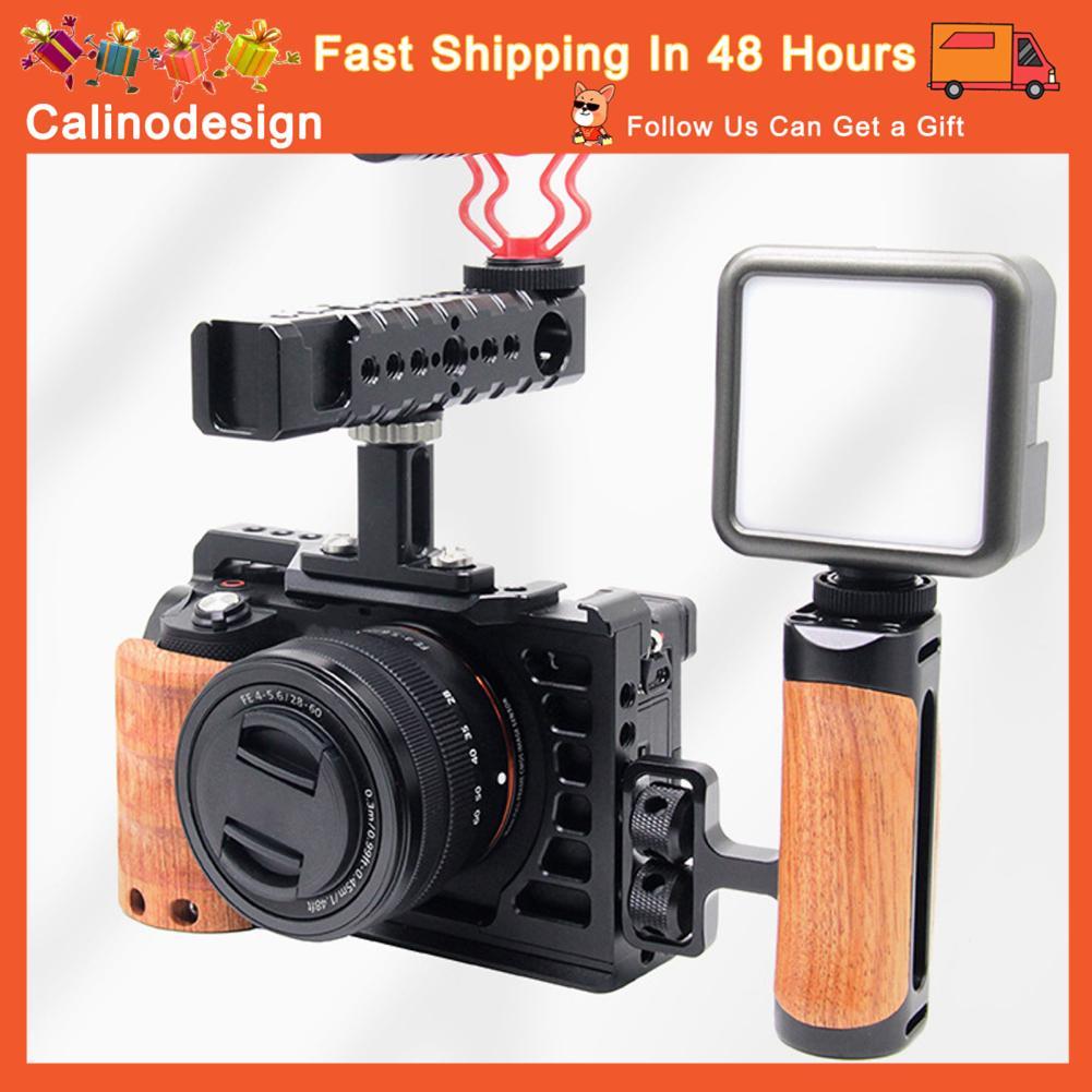 Calinodesign Akozon กล้องกรงที่จับด้านบนปรับป้องกันการลื่น Universal Video RIG Grip รองเท้าเย็น Moun