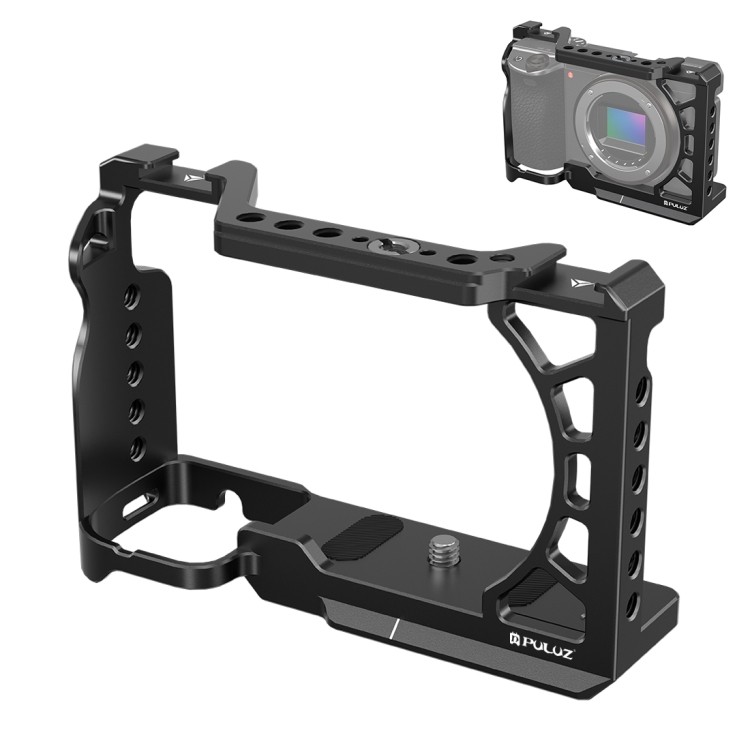 ยินดีต้อนรับที่สุดสําหรับ Sony A6500 / A6400 / A6300 / A6000 PULUZ กรงกล้องโลหะขยาย Mount Stabilizer