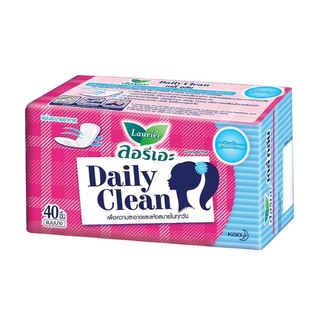 ลอรีเอะ แผ่นอนามัยเดลี่แอคทีฟเนเจอร์รัลคลีนไม่มีน้ำหอม (Laurier Daily Active Pantyliner Natural Clean Unscented 40Sheet)