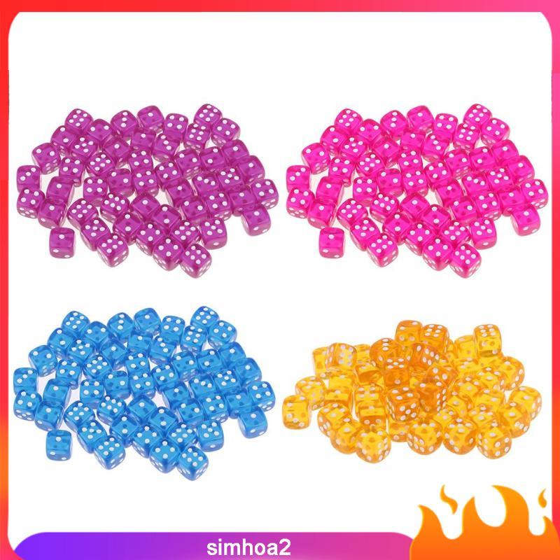 [Simhoa2] ลูกเต๋า D6 หกด้าน 50 ชิ้นสําหรับ Dungeons & Dragons D&D TRPG Party Game Supplies - สีฟ้า