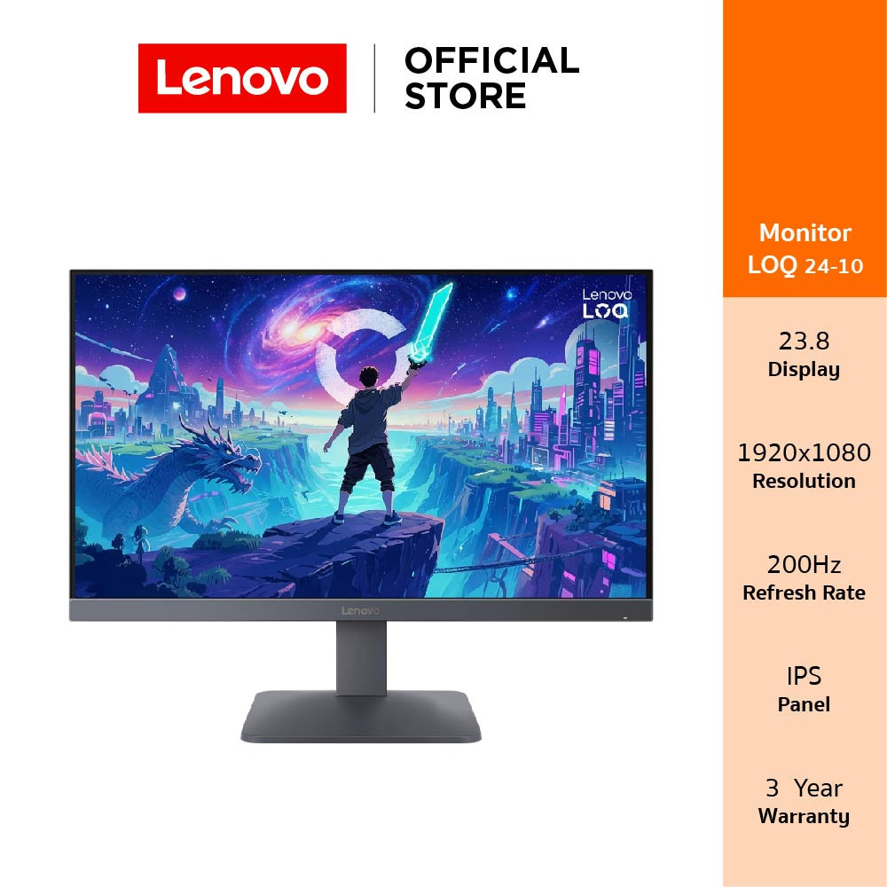 Lenovo LOQ 24-10(68F1GACBTH)Monitor 23.8" INCH FHD 200HZ IPS