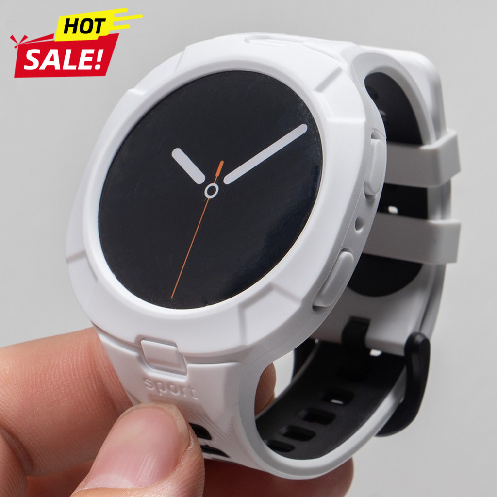 Two-tone Strap + สําหรับ Samsung Galaxy Watch 8 44 40 มม.สายกีฬาซิลิโคนสําหรับ Galaxy Watch 8 classic 46 มม.Correa กันชน
