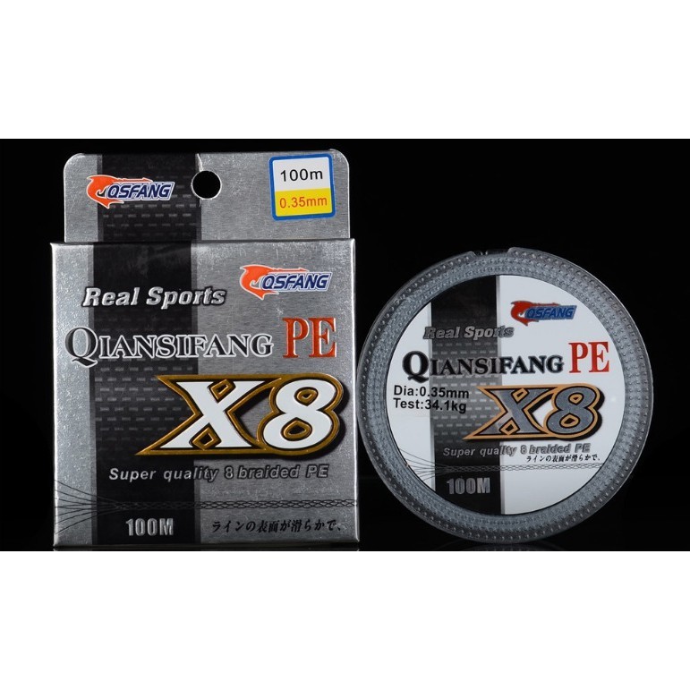 สายPE x8 ถัก8  สีเทา ขายดี cosfang Qiansifang real sports 100เมตร