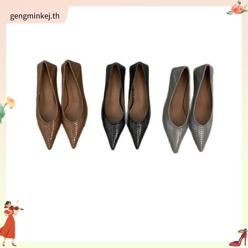 รองเท้าส้นสูงชี้นิ้วแบบ.krish.fashion สำหรับผู้หญิงไซต์ใหญ่ 34-41