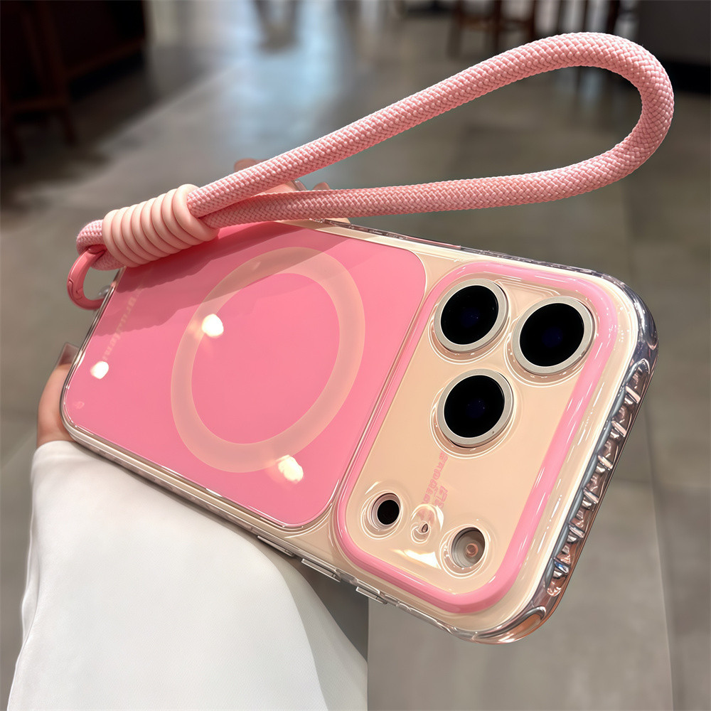 เชือกมือภาษาอังกฤษตัวย่อเคสโทรศัพท์แม่เหล็กสําหรับiPhone 17 Pro Max 16 15 Pro Maxป้องกันเลนส์ป้องกันการตกเคสแข็งฝาครอบป้องกันโทรศัพท์