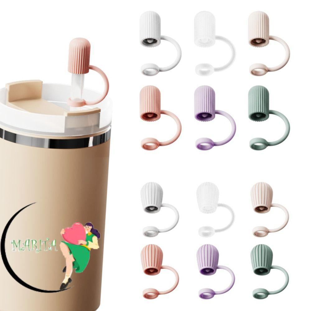 MARITA Straw Topper, ฝาปิดฟางกันฝุ่นแบบใช้ซ้ําได้, อุปกรณ์เสริมแก้วน้ําอเนกประสงค์ 8-12 มม. ซิลิโคนรั่วไหลจุกฟางเคล็ดลับสําหรับถ้วย