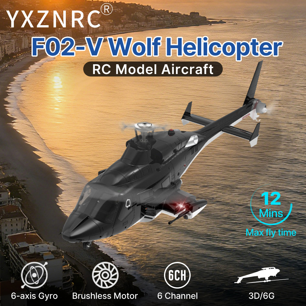 YUXIANG F02-V 1/34 Scale Airwolf RC Helicopter, 6CH Dual Brushless Motor 3D Flight 6-Axis Gyro Remot