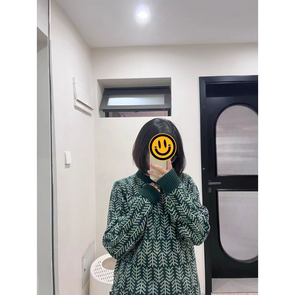 MJOS Patagonia สไตล์ย้อนยุคฤดูหนาวบรรยากาศ Phil Island Jacquard เสื้อกันหนาวถักเสื้อกันหนาวรอบคอเสื้