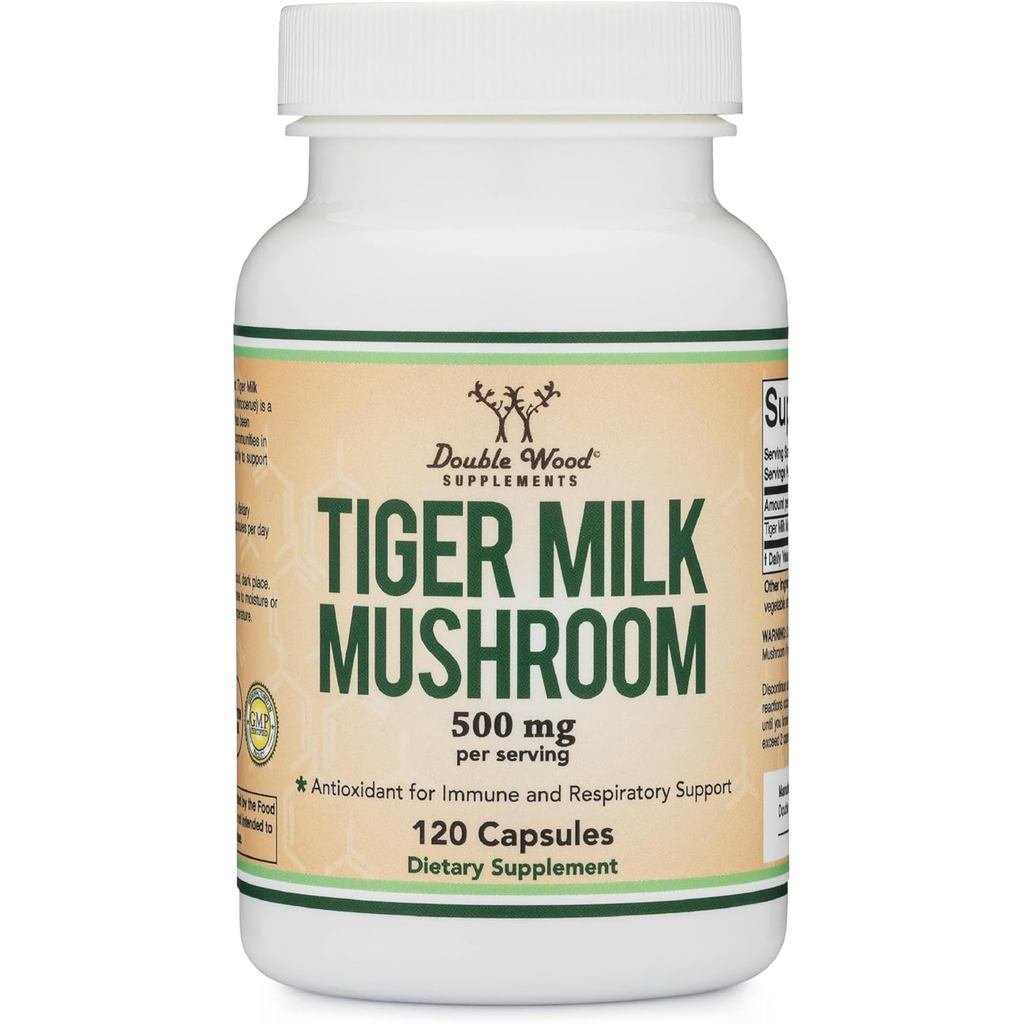 อาหารเสริมไม้คู่ อาหารเสริมเห็ดนมเสือ (Lignosus Fungi) เสิร์ฟละ 500 มก. 120 แคปซูล (สารต่อต้านอนุมูลอิสระสําหรับทางเดินหายใจและปอด) ปลอดภัยมังสวิรัติไม่ใช่จีเอ็มโอ