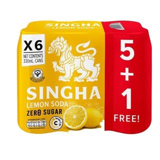 [สินค้าส่งด่วน] สิงห์ เครื่องดื่มรสเลมอนผสมโซดา 330มล.X6 SINGHA LEMON SODA CAN 330ML.X6