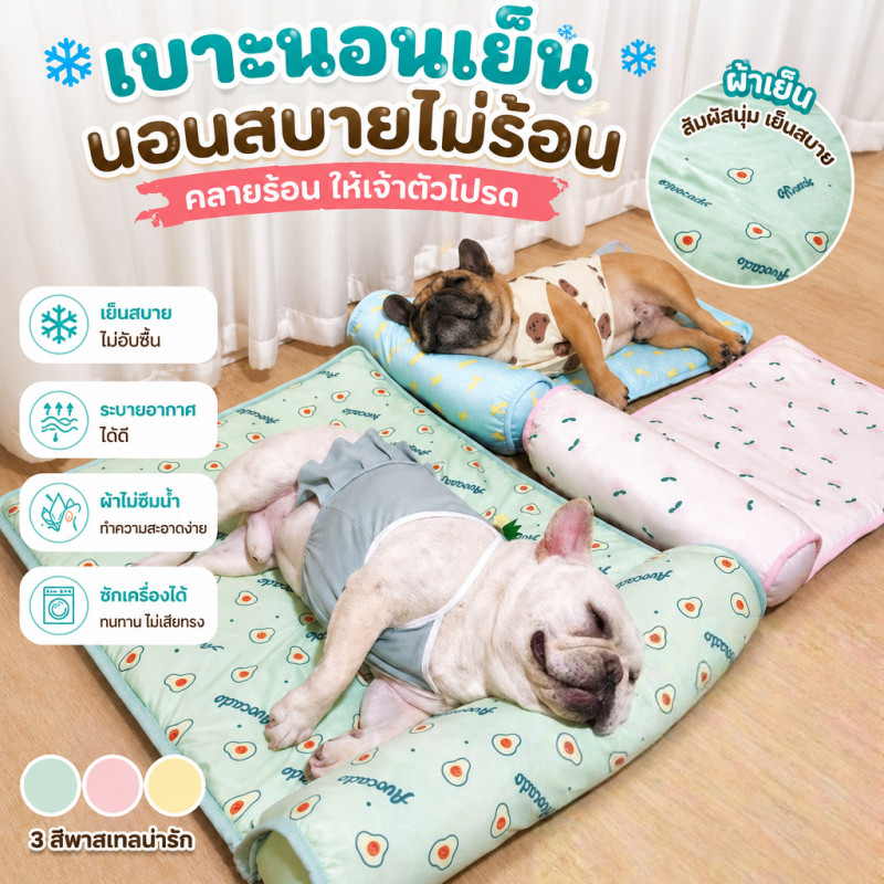 Pet Coolmat แผ่นรองนอนสัตว์เลี้ยง เบาะเย็นแมว แผ่นเย็นแมว เย็นสบาย นุ่มนวล สบายตัว ระบายอากาศดี