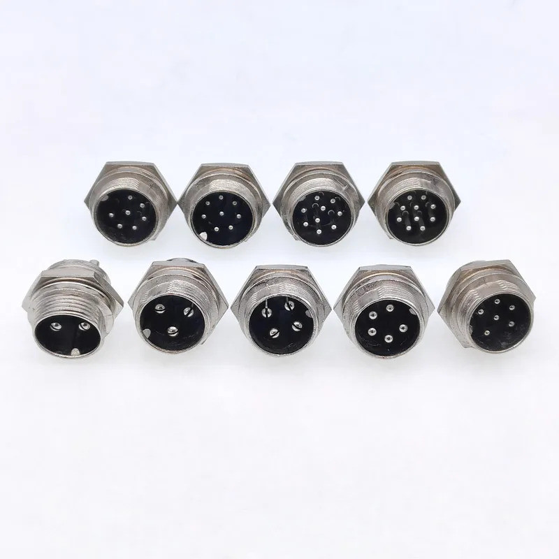 5/8" ซ็อกเก็ตชาย GX16 ตัวเชื่อมต่อวงกลม 2Pin3pin4pin 5pin6pin7pin8pin9pin10pin เส้นผ่านศูนย์กลาง 16 