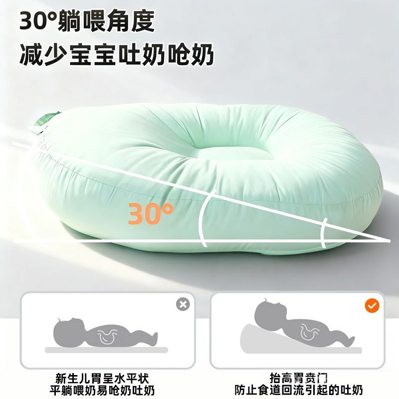 Wu Wuyuan Slope หมอนเด็ก Anti-Spitting Milk Slope Pad Anti-choking ให้นมบุตรทารกแรกเกิดนอนหมอนให้นม 