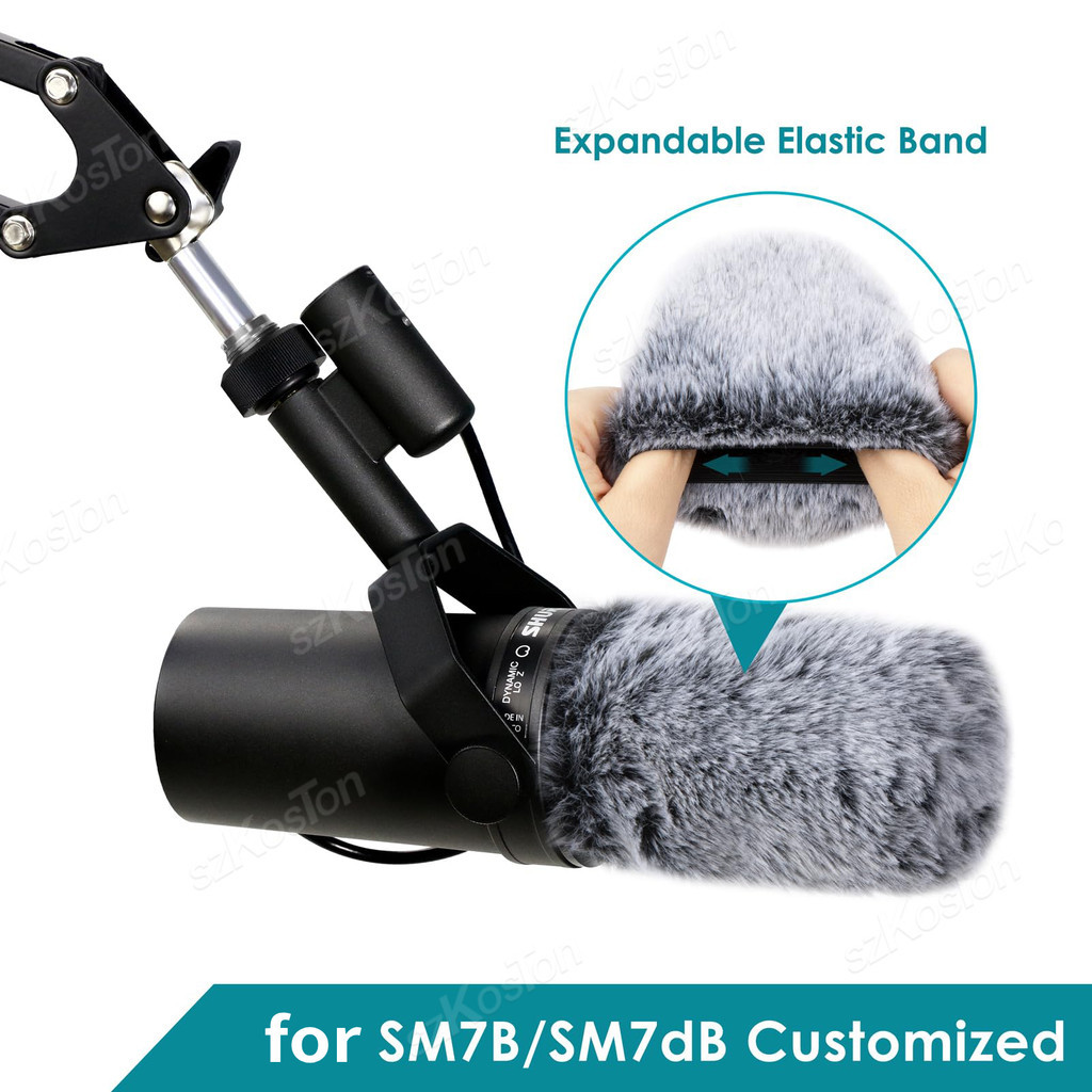 SM7B Pop Filter เหมาะสําหรับไมโครโฟน Shure, ฝาครอบwindscreen ปุยเข้ากันได้กับ Shure SM7B, SM7dB ไมโค