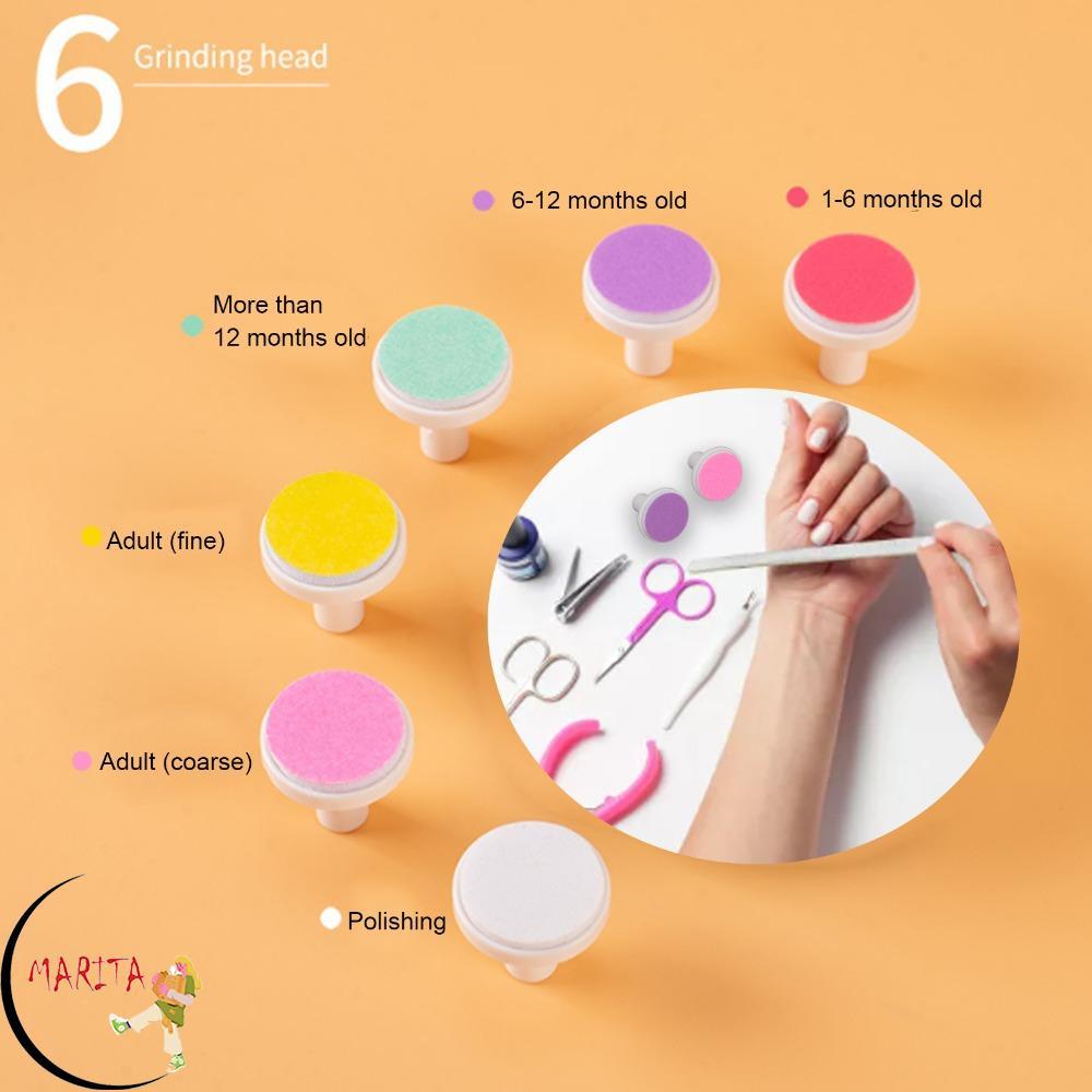 MARITA 6PCS Baby Nail Trimmer แผ่นทดแทน, Universal Professional Electric Nail File หัวเจียร, Compati