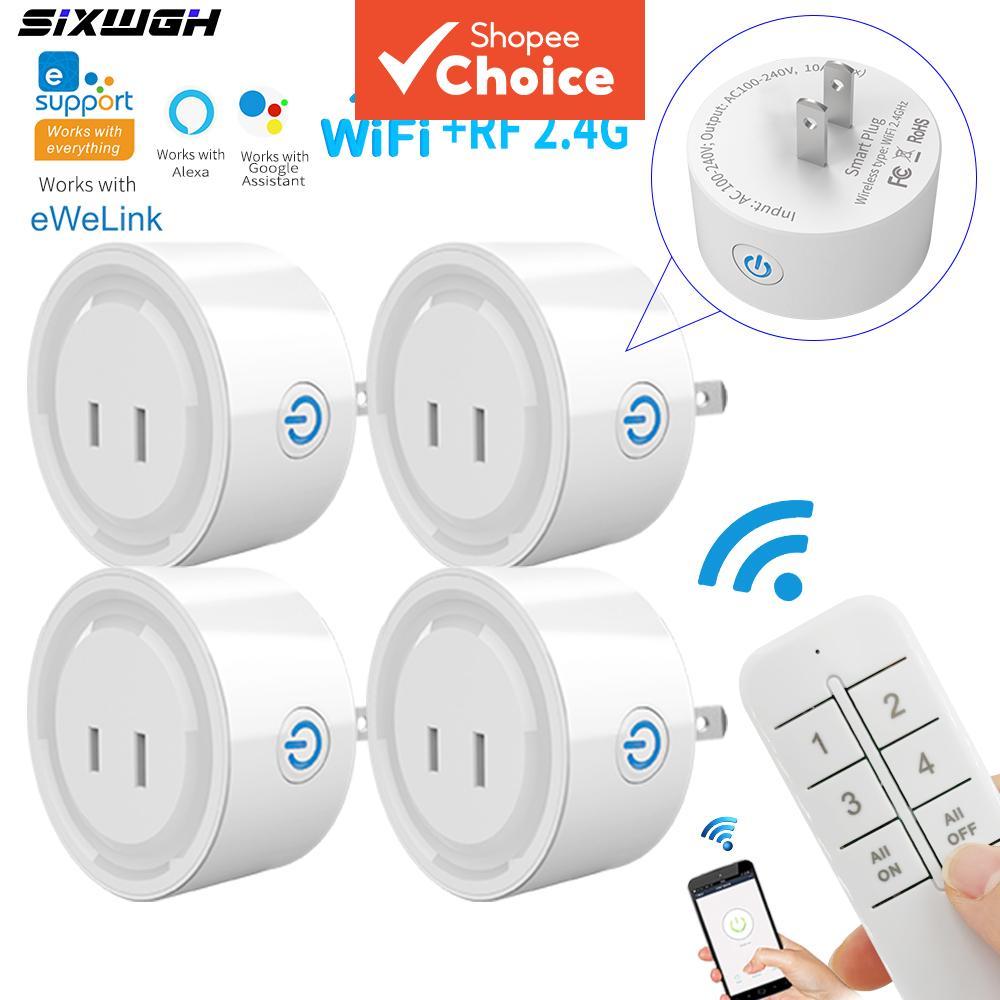 EWeLink WiFi Smart Plug Socket 2-Pin Flat Wireless Outlet รองรับ Alexa สําหรับ Home Automation