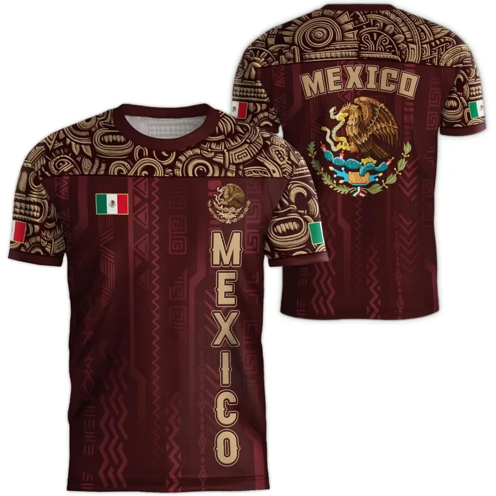 MEXICO Flag 3D พิมพ์กีฬา Quick-dry Breathable เสื้อยืดผู้ชายกลางแจ้งเสื้อฟุตบอลทีมแขนสั้น Top Clothin ZRY7