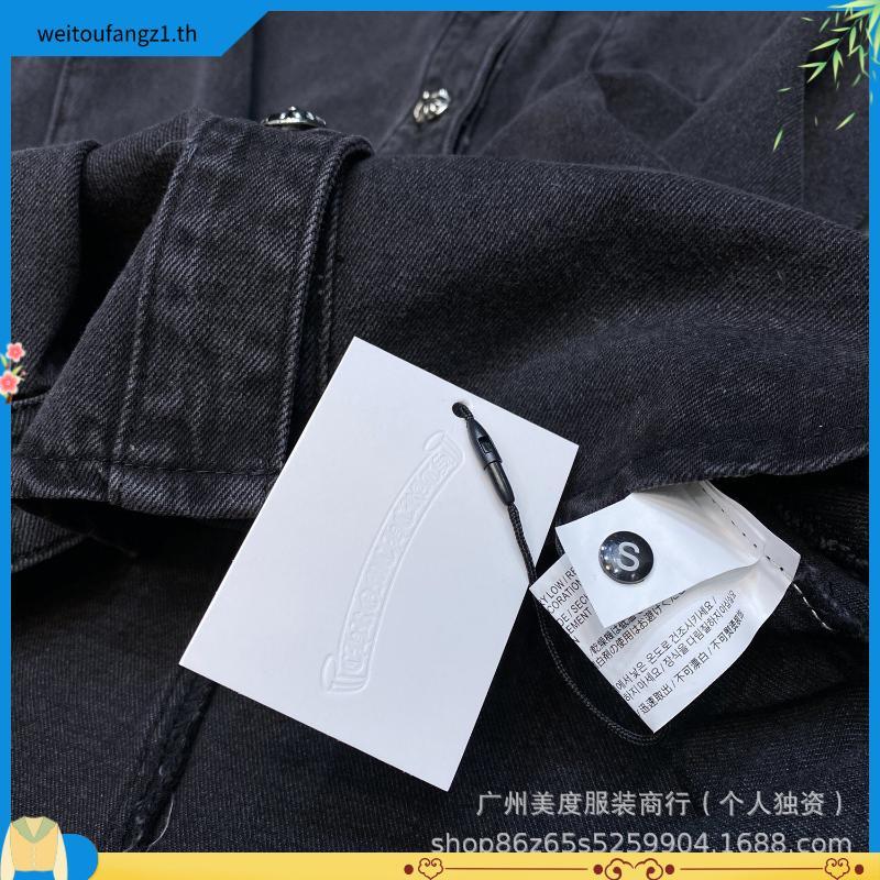 Chrome Hearts Chrome Hearts Chrome Hearts 2026 เสื้อแจ็คเก็ตยีนส์หนังไขว้ด้านหลัง