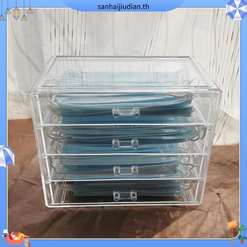 หนึ่งครอบครัว เค105 กล่องเก็บหน้ากาก อะคริลิคใส อเนกประสงค์ พร้อมชั้นวาง