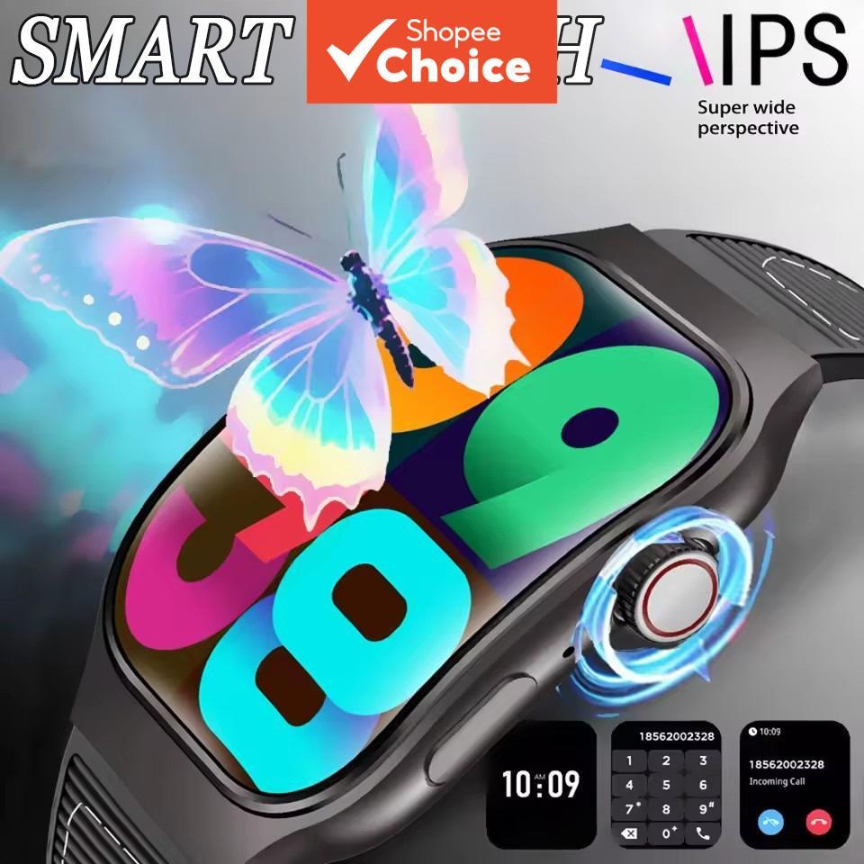 มุมมองกว้างพิเศษใหม่ สมาร์ทวอทช์ หน้าจอโค้ง GPS ติดตามกีฬา อัตราการเต้นของหัวใจ โทรบลูทูธ กันน้ํา ผู้ชาย ผู้หญิง สมาร์ทวอทช์