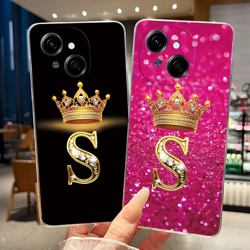 ปลอกสําหรับ Tecno Spark Go 1 1s 2025 POP 9 ซิลิคอนอ่อนแฟชั่นตัวอักษรเริ่มต้นฝาครอบเคสโทรศัพท์ Techno