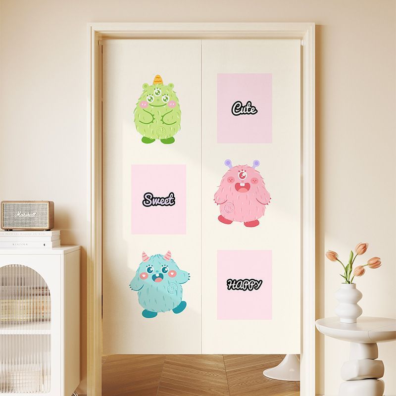 Door Curtain Punch-free Funny Bedroom Room Household Partition Curtain Half Curtain Cloth Toilet Toi