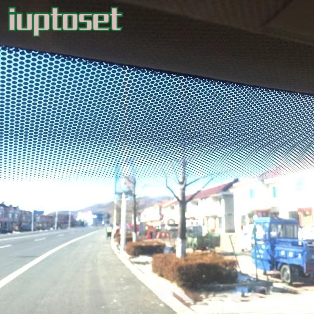 IUPTOSET ม่านบังแดดรถยนต์, 1M Black Mesh Windshield Stickers, ติดตั้งง่าย Perforated ไวนิลตกแต่งรูปแบบ UV Protection Window Tint ฟิล์มภายในรถ