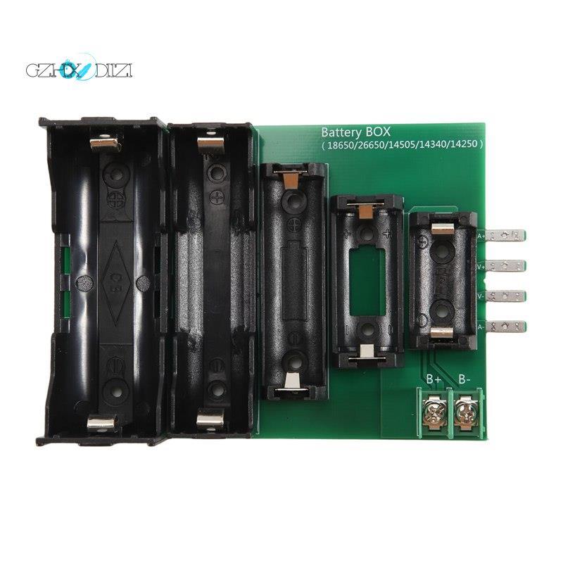 GzhxdiiziBattery Tester Case 4 & 2-Wire Terminal 18650 26650 14505 14340 1425 แบตเตอรี่ผู้ถือทดสอบกล