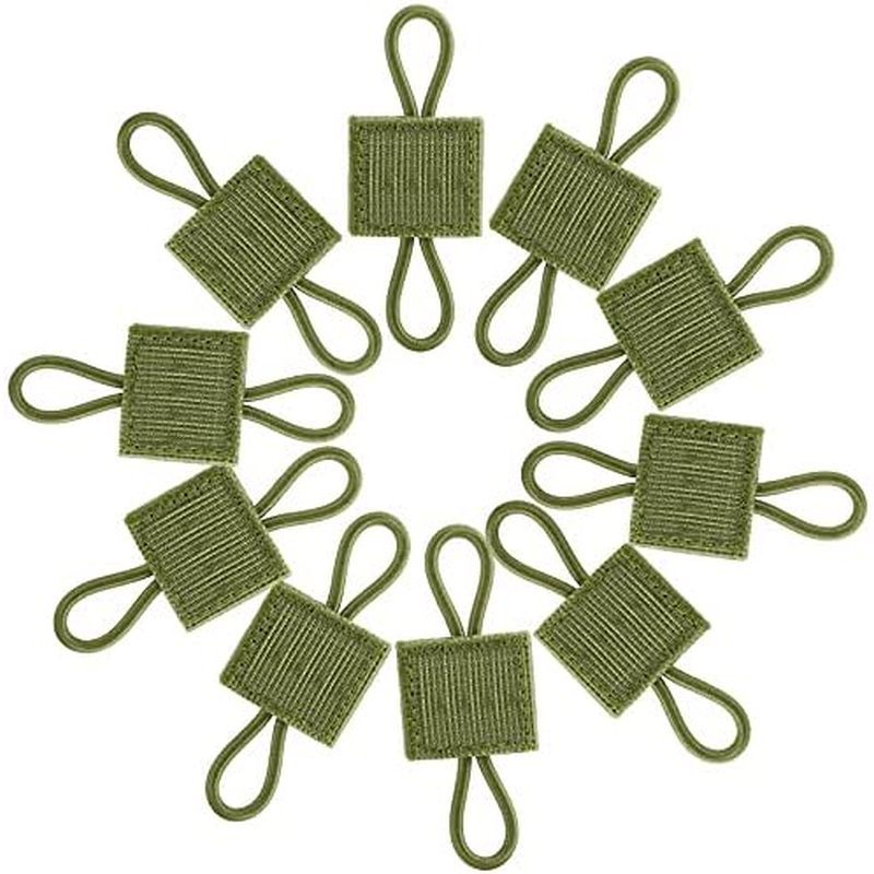 FRTKK 10 件装战术装备夹夹 Molle Web Dominator 松紧带扣适用于战术背包 Molle 包