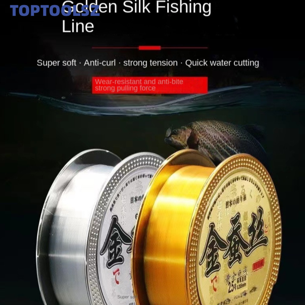 TOPTOOLS สายตกปลา Monofilament Line, 110M Fast Sinking Fluorocarbon เคลือบสายไนลอน,ที่มองไม่เห็นนุ่มทนทานสายตกปลาน้ําจืด