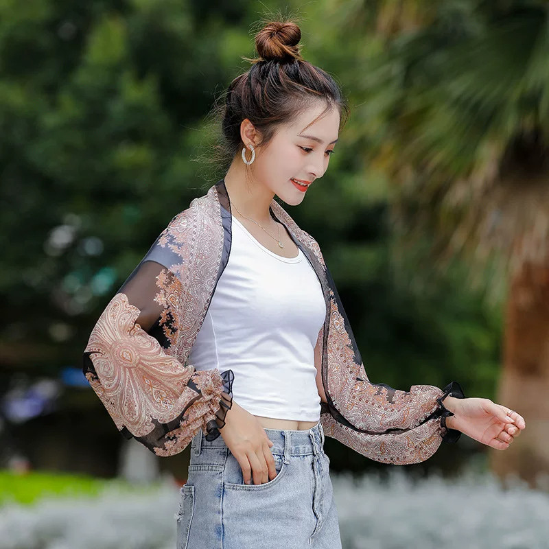 ผ้าคลุมไหล่กันแดด สไตล์ฝรั่งเศส ทันสมัย สไตล์เรโทร รูปที่ 4