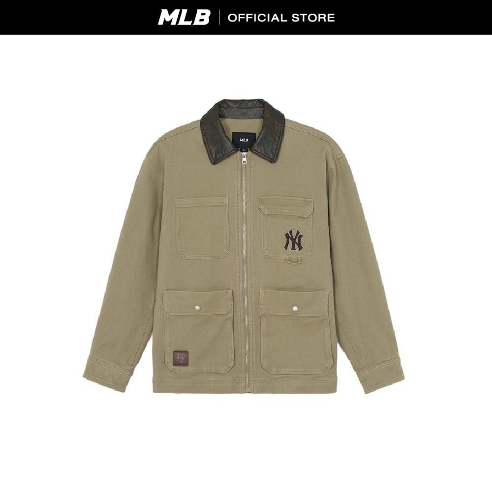 MLB เสื้อจัมเปอร์  ยูนิเซ็กซ์ Basic Washing Mid Work Jacket(Single) รุ่น 3AJPB0661 50BGD สีเบจ