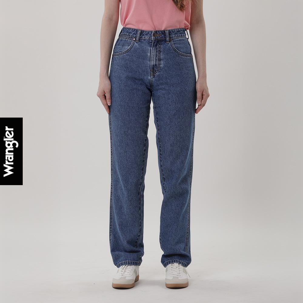 WRANGLER กางเกงยีนส์ผู้หญิง คอลเลคชั่น Everyday with Wrangler เอวสูง ทรงตรง Mom รุ่น WR F325WMOMN12 สียีนส์กลาง – โปรปัง