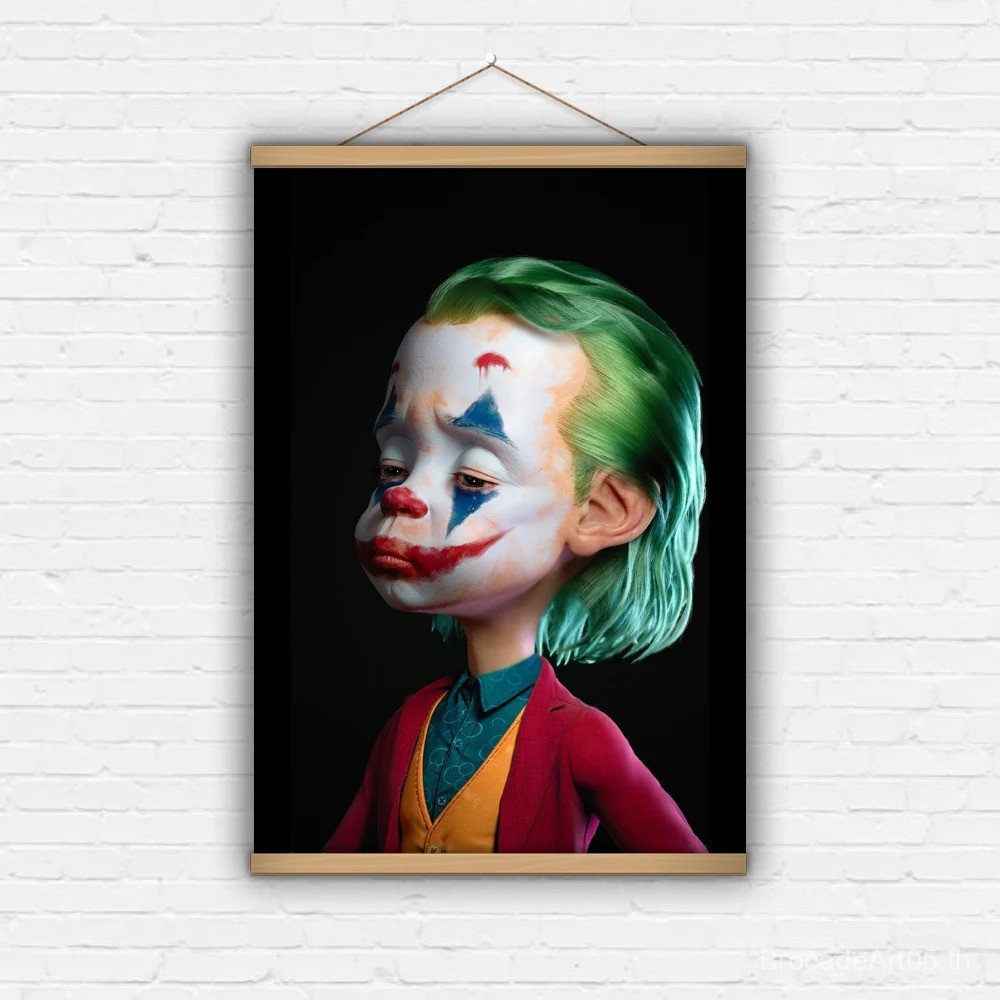 Joker 3D Mod Scroll Art พิมพ์ภาพยนตร์ผ้าใบโปสเตอร์ภาพวาดตกแต่ง Unframed ตกแต่ง Tapestry ออกแบบ KQ4I