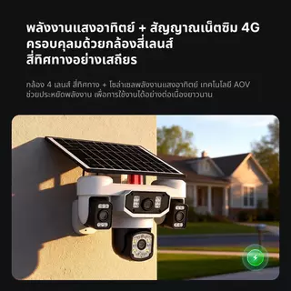 JOYSEE D40-4G กลองวงจรปิดไร้สาย กล้อง4เลนส์ หน้าจอ4กล้อง HD 8ล้าน พิกเชล กลางคืนภาพสี CCTV กันน้ำ