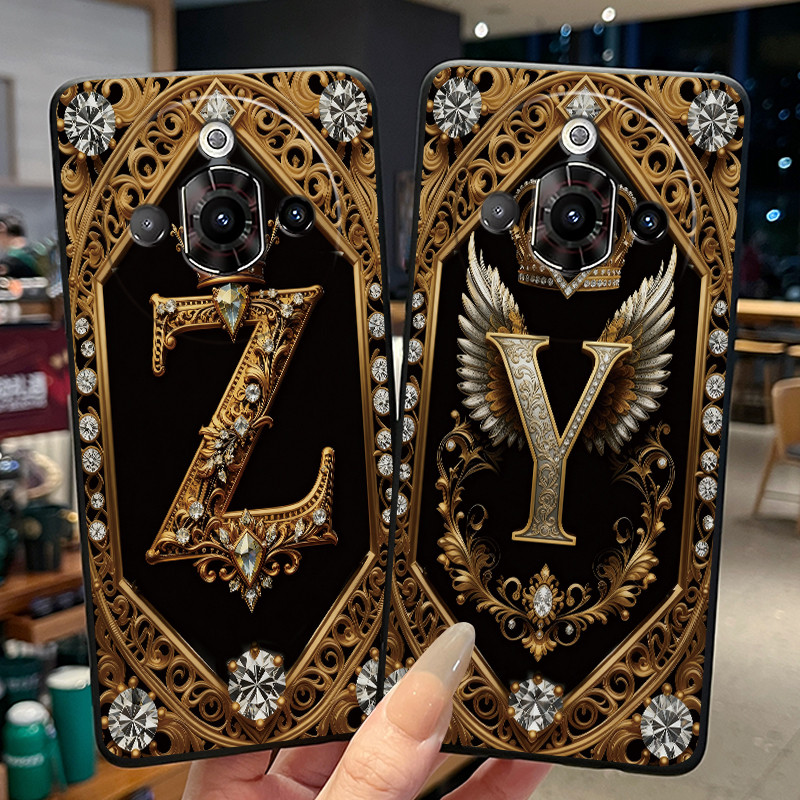 เคสโทรศัพท์สําหรับ ZTE Nubia Focus Pro 5G Z2351N ซิลิโคนนุ่มสีดําปกหลังตัวอักษรเริ่มต้นรูปแบบแฟชั่นเ