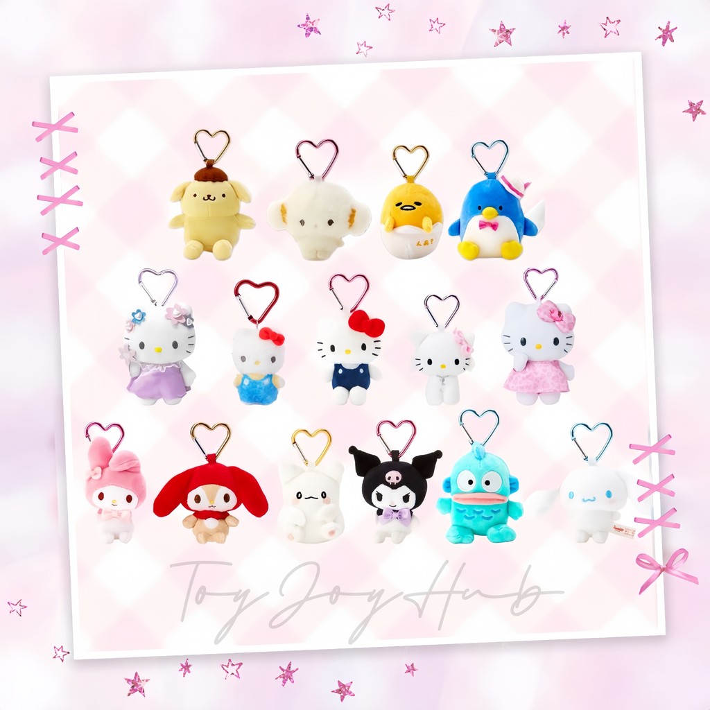 🚚ส่งจากไทย🚚ซานริโอ้ Sanrio พวงกุญแจ จี้ตุ๊กตาปุ่มรัก ขนาดจิ๋ว น่ารักมาก เหมาะเป็นของขวัญและตกแต่งกระเป๋า