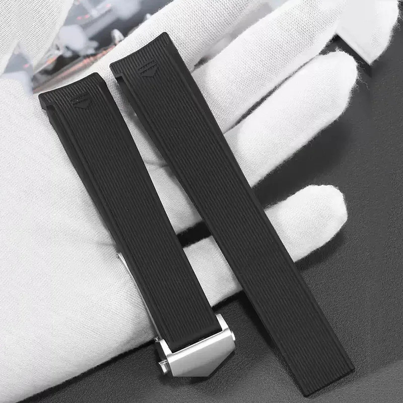 Rubber Silicone Watch Strap For Tag Heuer CARRERA AQUARACER Series Watch Black Blue Watchband Suitab