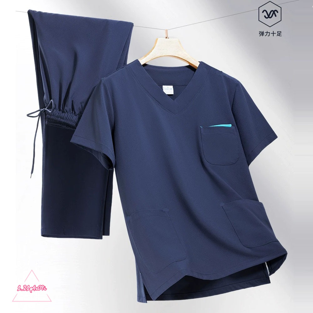 จัดส่งทันที 👨‍⚕️🇹🇭 S-XXL เสื้อ+กางเกง👨‍⚕️ชุดสครับ ชุดห้องผ่าตัด ชุดแพทย์ ชุดพยาบาล ชุดเข้าเวร เสื้อคอวี