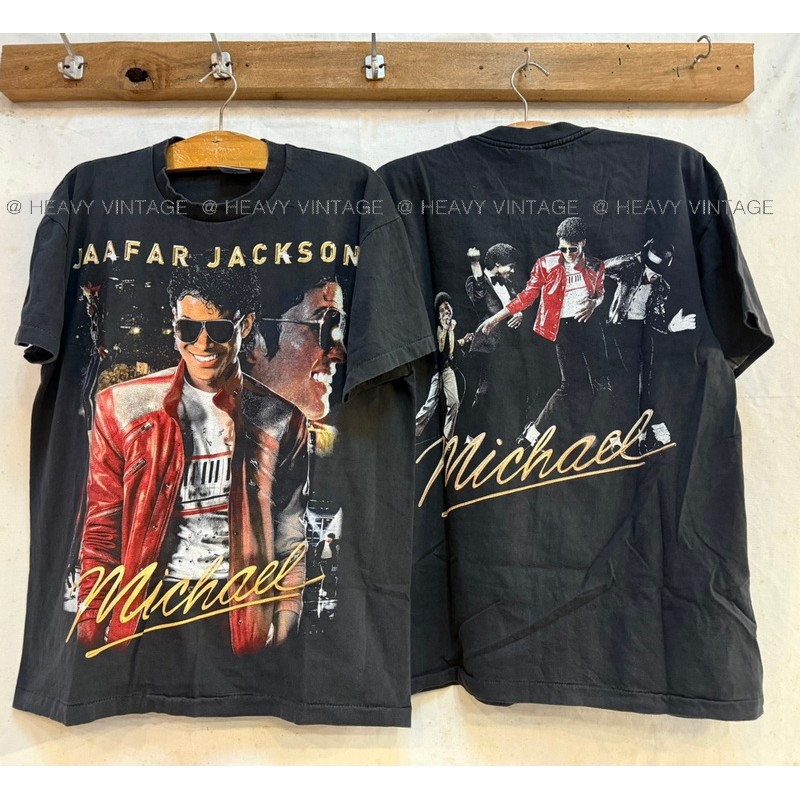 Michael Jackson Jaafar as Michael Bio Washed เสื้อวินเทจ เสื้อโปรโมทภาพยนตร์ heavy vintage shirt