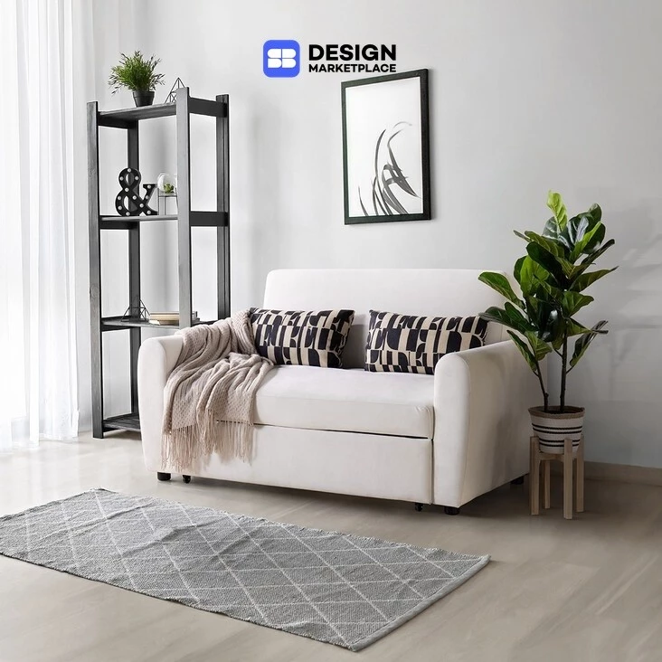SB Design Square Elle Decor - โซฟาเบด 2 ที่นั่ง รุ่น Buddy สีครีม (160x97x91 ซม.) แบรนด์ ELLE DECOR X SB DESIGN SQUARE