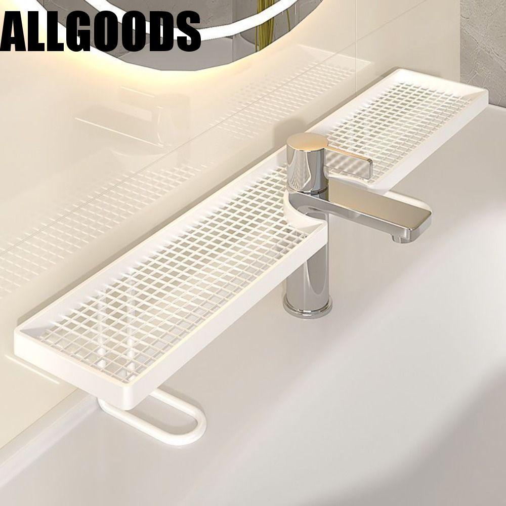 ALLGOODS ชั้นวางจัดเก็บก๊อกน้ํา, ระบายน้ํา Simple Bathroom Storage Rack, Multi-functional Mesh Universal No-Drill Sink Shelf ที่เก็บของในห้องน้ํา